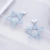 小愛心立體線條星星×吊墜耳環-第5張