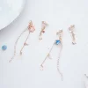 長條晶鑽星星月亮×不對稱三角耳夾×共二色-第1張