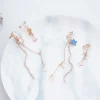 長條晶鑽星星月亮×不對稱三角耳夾×共二色-第3張