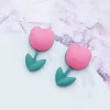 粉紅鬱金香×吊墜耳環-第1張