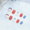 普普風橘藍霧面×穿戴式手指甲片×二十四入-第3張