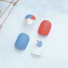 普普風橘藍霧面×穿戴式手指甲片×二十四入-第4張