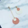 奶茶大小圓片×不對稱吊墜耳環-第4張