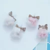 軟萌羊羔毛球蝴蝶結×吊墜耳環×共二色-第3張