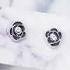 黑晶玫瑰花×磁吸耳夾/口罩裝飾小物-第4張