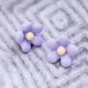 清新可愛紫花朵×吊墜耳環-第5張