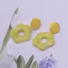 檸黃青綠小花朵×吊墜耳環-第3張