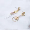 小貓咪花朵吊牌×不對稱吊墜耳環-第2張