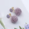 粉紫菱形水貂毛球×螺旋耳夾-第4張