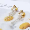 蛋黃珍珠小串流蘇×螺旋耳夾-第3張