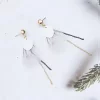 蝶翼貝殼黑金流蘇×吊墜耳環-第4張