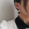 黑金鏤空杏葉×吊墜耳勾-第2張