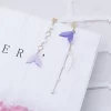 星星炫紫美人魚珍珠×不對稱吊墜耳環-第1張