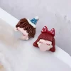 男孩女孩吹泡泡×不對稱吊墜耳環-第1張