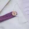 毛線鈕釦×二套件口罩延伸防勒帶×薰紫-第3張
