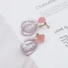 粉紅玫瑰雙層珍珠×螺旋耳夾-第2張