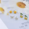 蜜黃×繽紛蝴蝶櫻桃小花 ×四套件耳環組-第1張