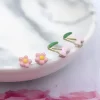 櫻粉×繽紛蝴蝶櫻桃小花 ×四套件耳環組-第3張