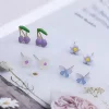 芋紫×繽紛蝴蝶櫻桃小花 ×四套件耳環組-第2張