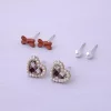 格子愛心領結珍珠×三套件耳環組-第1張