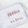 玫瑰閃粉白銀亮面×穿戴式手指甲片×二十四入 -第1張
