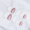 玫瑰閃粉白銀亮面×穿戴式手指甲片×二十四入 -第3張
