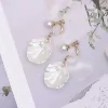 純白簡約珍珠貝殼×螺旋耳夾-第4張
