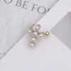 潮珍珠十字×單邊三套件U型耳骨夾組-第4張
