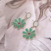 綠色雛菊小花×吊墜耳環-第3張