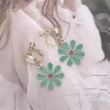 綠色雛菊小花×螺旋耳夾-第2張