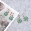 綠色雛菊小花×螺旋耳夾-第4張