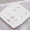 金鑽白花蝴蝶結愛心×六套件耳環組-第2張
