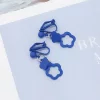 克萊因藍小花朵×三角耳夾-第2張