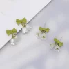 綠葉領結鈴蘭花×三角耳夾-第4張