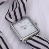 黑白條紋方錶×綁帶造型手錶×銀框-第2張