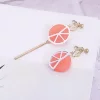 鏤空橘子水果糖果×不對稱螺旋耳夾-第4張