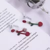 紅櫻桃珍珠×不對稱螺旋耳夾-第3張