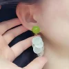 青綠半圓球貝殼串×螺旋耳夾-第5張