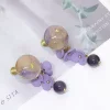 乾燥花瓣金箔紫丁香×螺旋耳夾-第3張