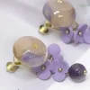乾燥花瓣金箔紫丁香×螺旋耳夾-第4張