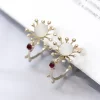 白晶花朵紅寶C字×螺旋耳夾-第2張