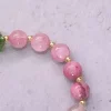 紅莓粉晶綠葉×固定式串珠手鍊-第3張