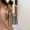 彩色條紋厚感帆布×手提袋×棕咖-第6張