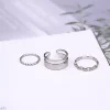鎖鍊簡約指環×七套件戒指組×銀色-第4張