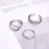 銀色線條不規則珍珠×三套件戒指組-第3張