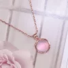 粉色幸運草玫瑰金×鎖骨項鍊-第2張