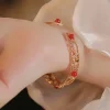 金色紅珠雕花×開口手環-第6張