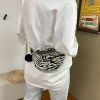 酷黑斑馬紋×斜背腰包-第5張