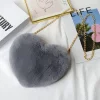 超軟萌毛愛心×鍊條斜背包×深灰-第2張