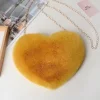 超軟萌毛愛心×鍊條斜背包×薑黃-第2張